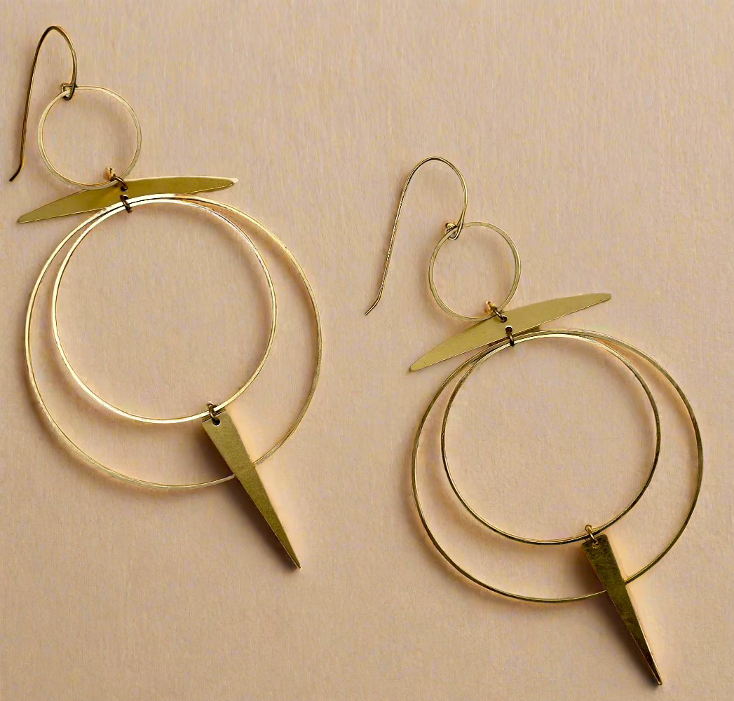 Geometric Solstice Chandelier Hoop Earrings